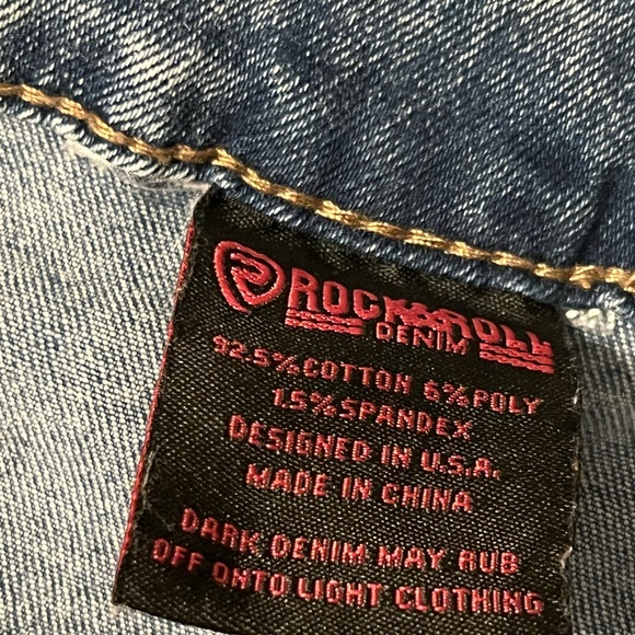 #3147. Rock & Roll Bargain Button Bell Bottom Light Wash Jeans w/Raw Hem. 27x34 - Picture 8 of 10